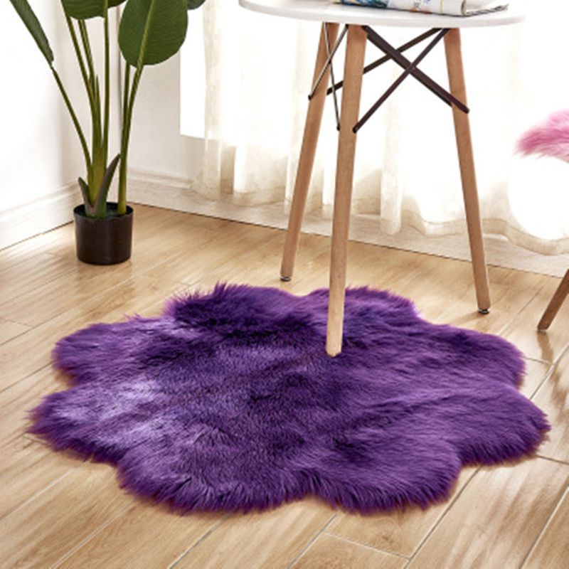 Modern Solid Color Carpet Polyester Carpet Non-Slip Backing Area Shag Rug for Living Room