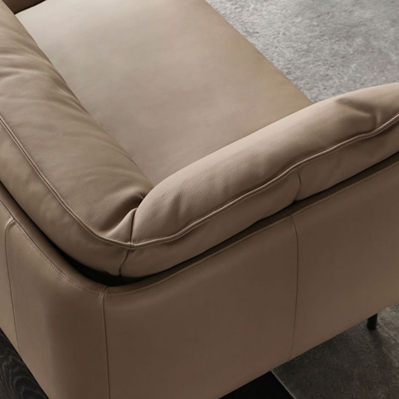 Faux Leather Sofa 31.49" High Tuxedo Arm Sofa with Loose Back