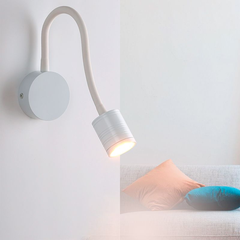 Éclairage mural de cylindre en métal style contemporain 1 éclairage de lecture murale lumineuse