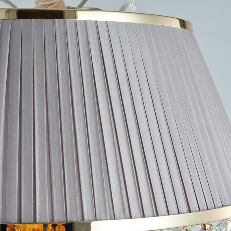5 lumières Lumières de plafond en dôme simple style bleu / gris Crystal Strand Pendant Light