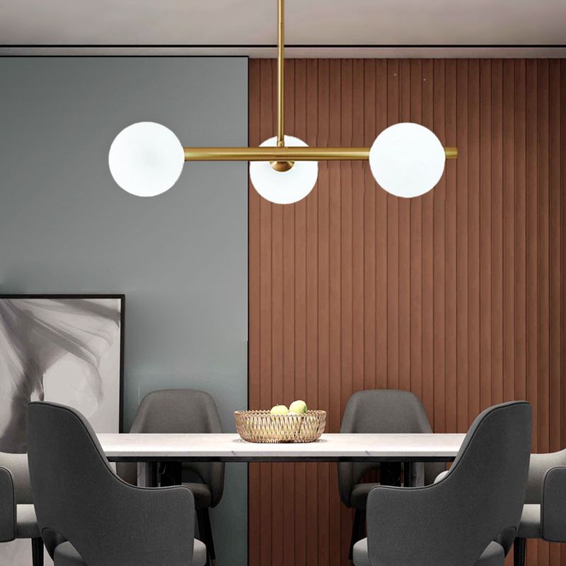 Modern Simple Hanging Lamp Glass Ball Shape Shade Island Light Fixture for Living Room