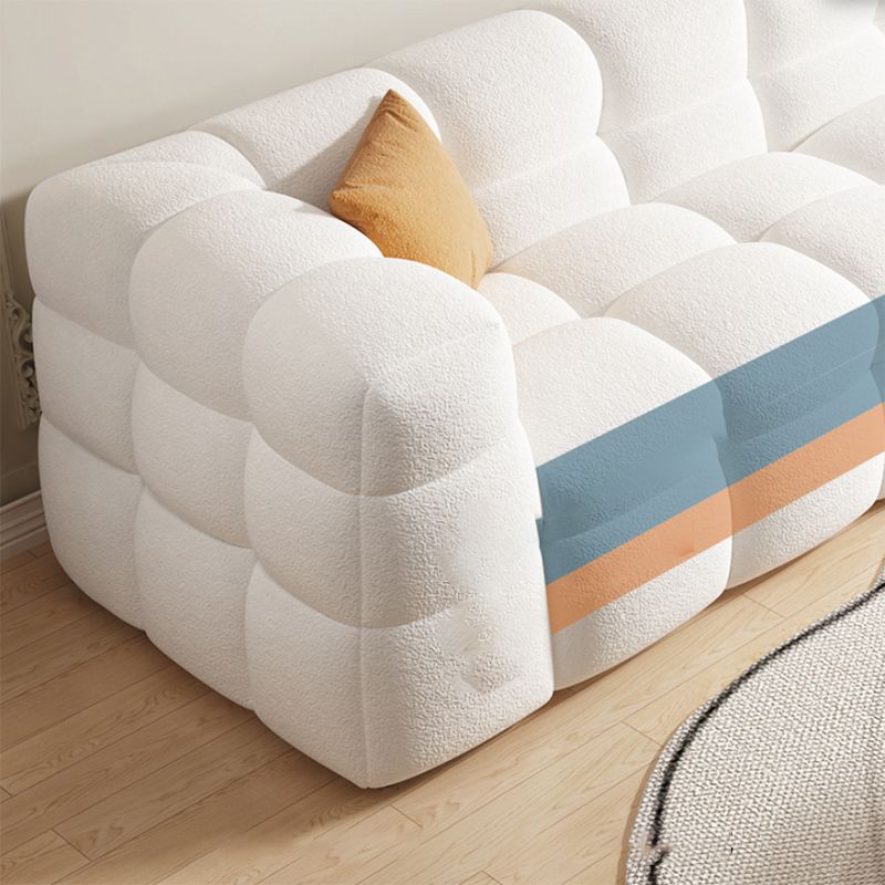 Scandinavian Biscuit Back White Tuxedo Arm Living Room Seating