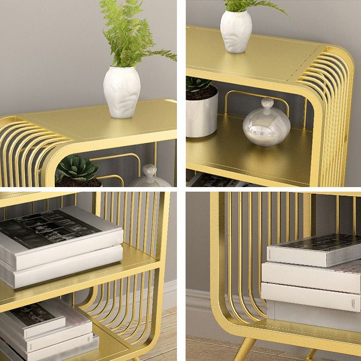 Libreria standard di ferro scandinavo oro chiuso libreria verticale per camera da letto