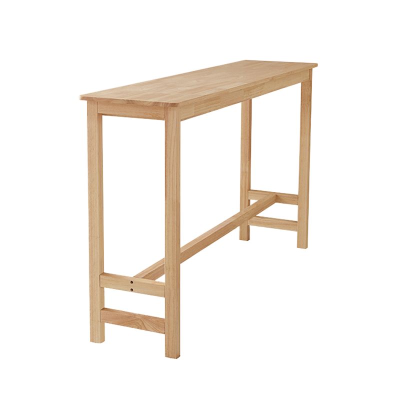 Modern Rubberwood Trestle Base Rectangle Bar Table for Kitchen Dining Room