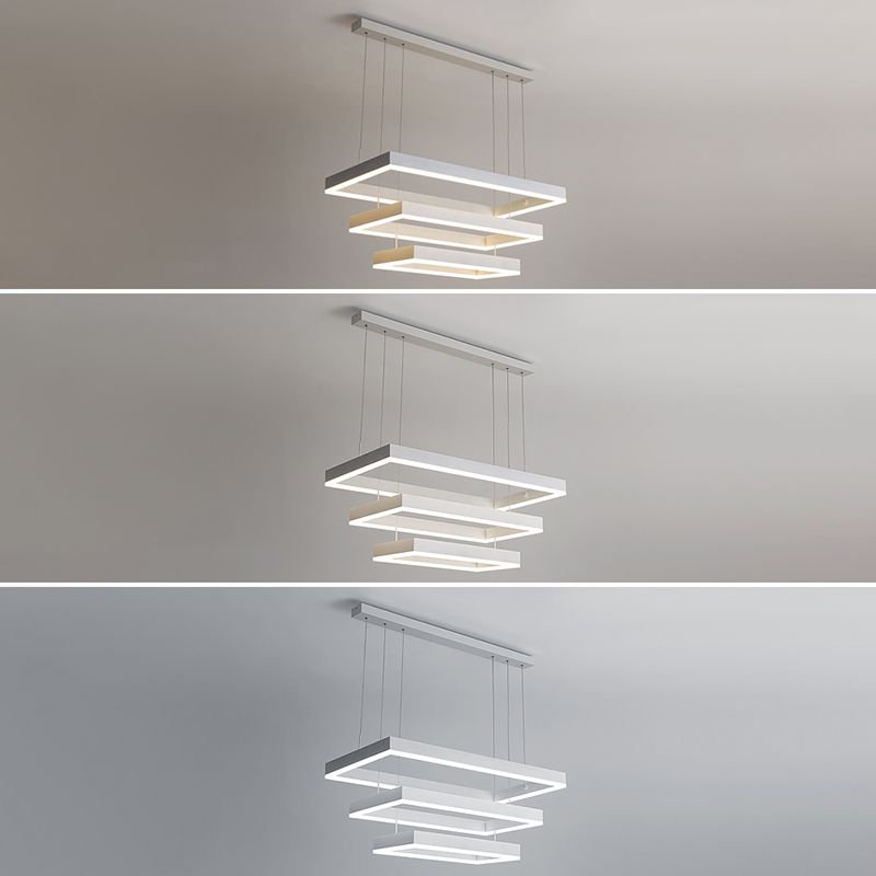 Moderne kroonluchters voor eetkamer Meerdere vierkanten Opgebroken verlichtingsarmaturen voor woonkamer