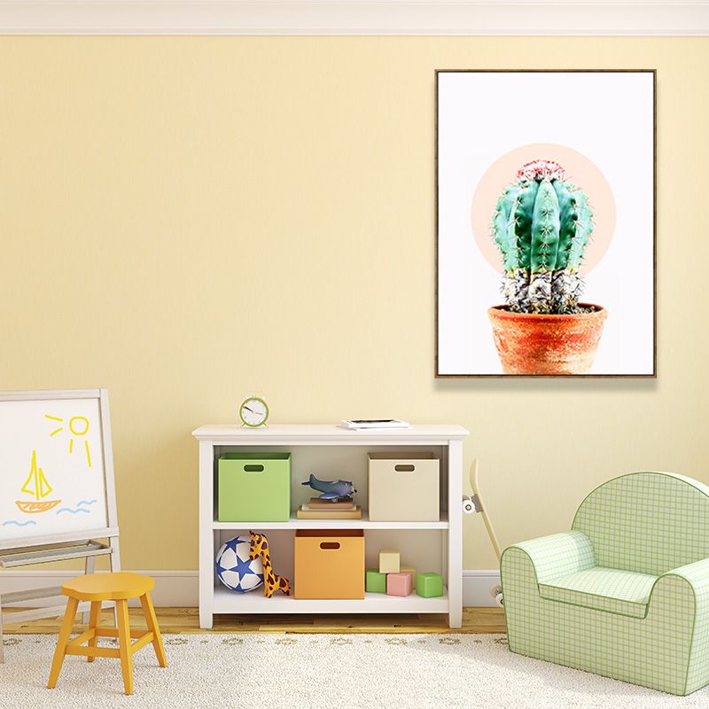 Minimalistischer Kaktus-Leinwanddruck in sanften Farben für die Wanddekoration im Wohnzimmer, mehrere Größenoptionen