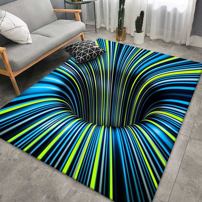 Gold Contemporary Rug Polyester Abstract Print Rug Stain Resistant Rug for Living Room