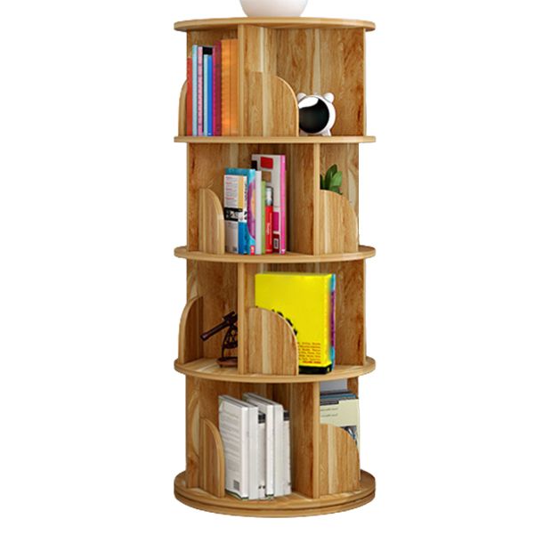 Modern Wooden Rotatable Bookcase Study Room Geometric Bookshelf