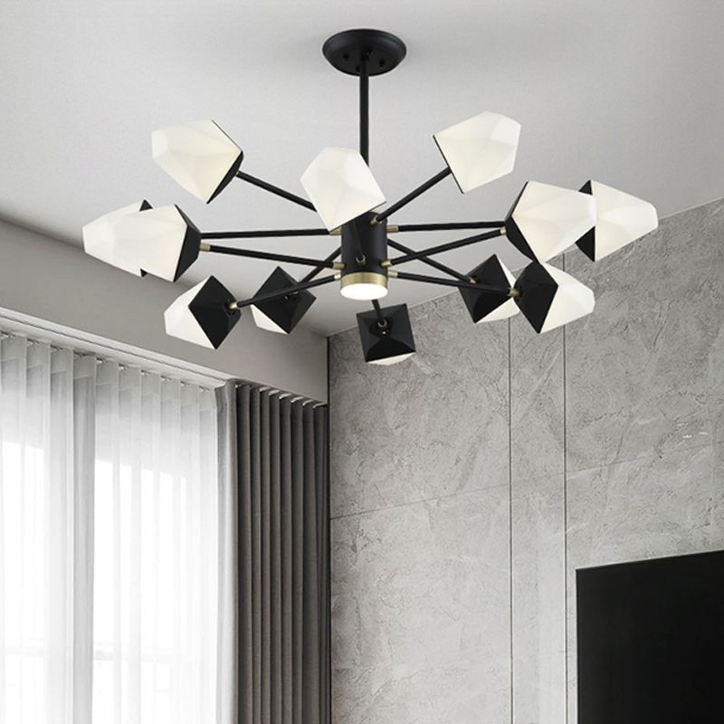 Acrylic Gemstone Shaped Suspension Light Simplicity LED Chandelier Pendant Light for Dining Room