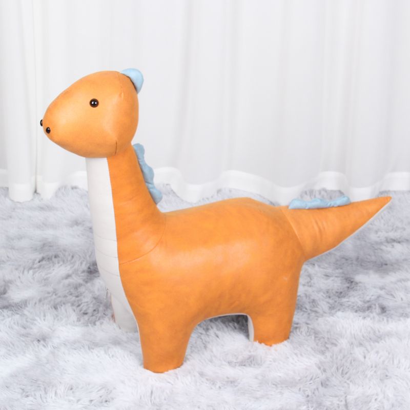 Modern Velvet Pouf Chair Contrast Color Dinosaurs Shape Water Resistant Chair Ottoman