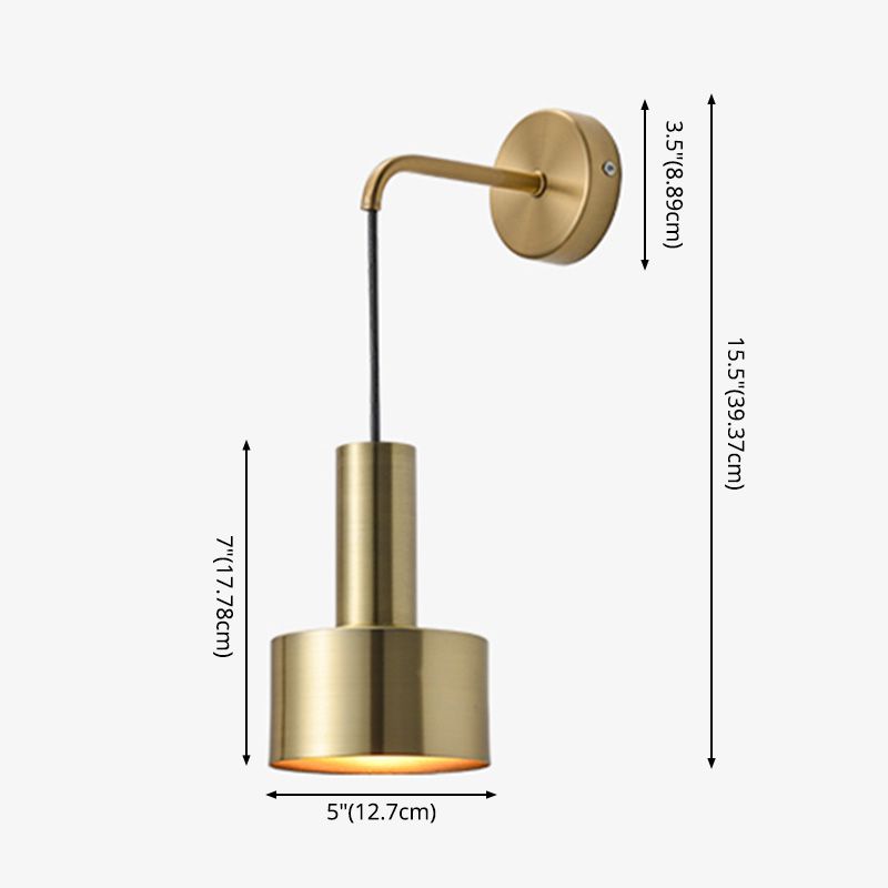 Lámpara montada en la pared de tambor lámpara de montaje de pared de metal posmoderna para sala de estar