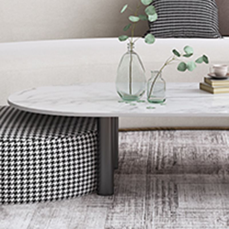 Glam 3 Legs Cocktail Table Oval Coffee Cocktail Table for Living Room