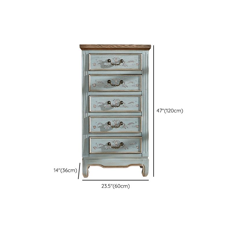 Coastal Storage Chest Dresser Solid Wood Dresser with 5/7 Drawers , 14.04 Inch W