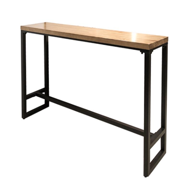 Industrial Solid Wood Bar Table Set Rectangular 1/5 Pieces Counter Table with High Stools
