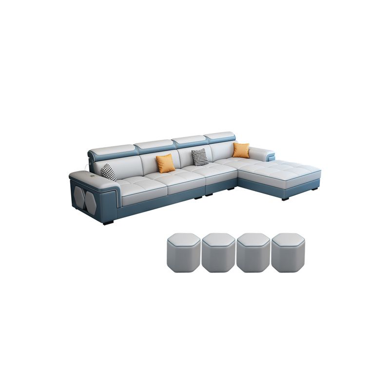 Contemporary L-shaped Sectional Right Facing Sofa with Reversible Chaise