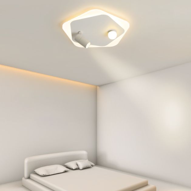 Lampe plate géométrique nouveau style moderne fer LED lampe plate avec 2 spots