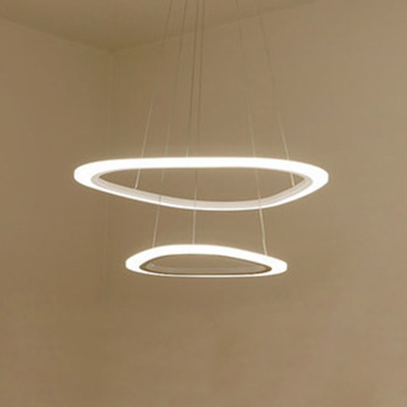 Postmodern Simplicity Triangle LED Chandelier Light Fixtures Acrylic Hanging Pendant Lights for Restaurant
