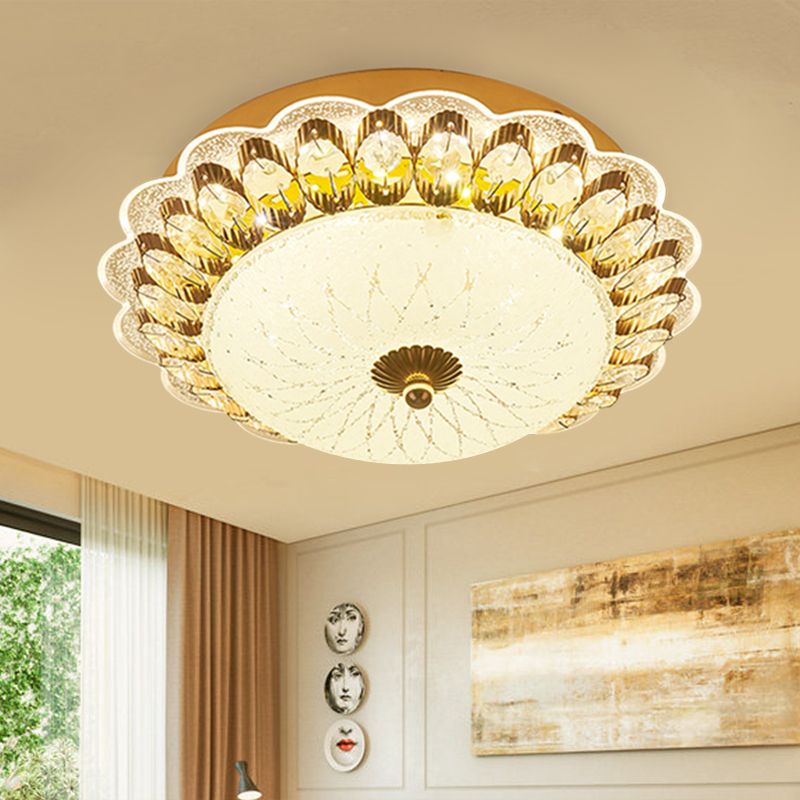 Circolare Corridoio Soffsh Flush Mount Crystal LED Modernismo Flush Light Fixture in Gold
