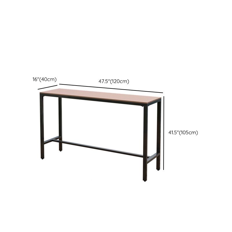 Industrial Bar-height Table with Black Legs and Metal Base Bar Table