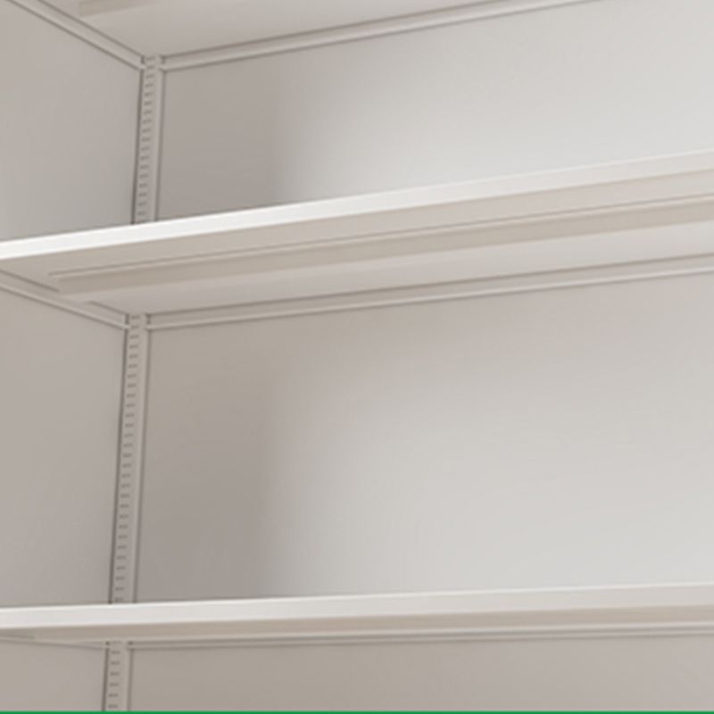 Modern Style Metal Bookshelf White Closed Back Bookcase for Home Office