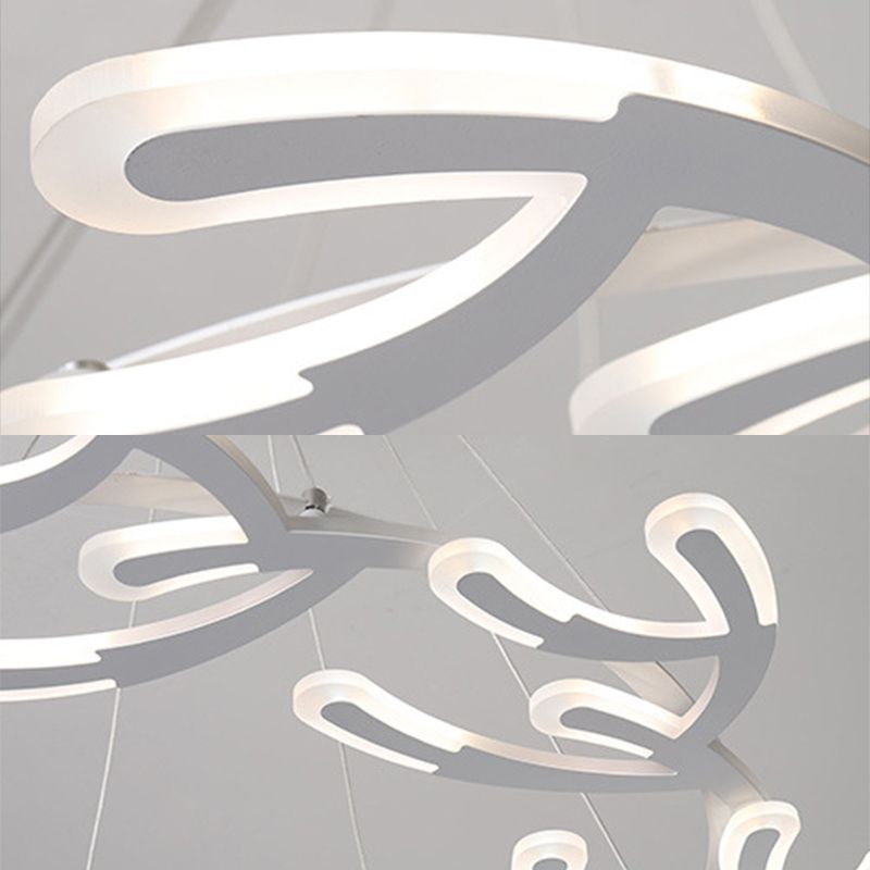 29.5"/37.5"/45" Dia Acrylic Branch Ceiling Light Fixture LED Chandelier Pendant in Warm/White Light