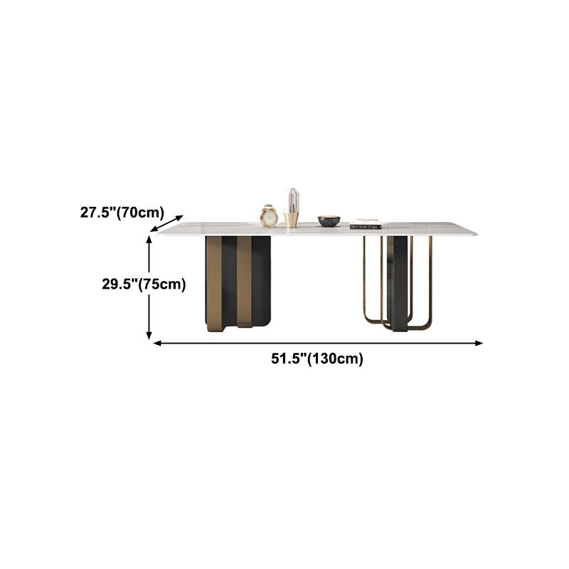 Traditional Luxury Furniture Stainless Steel Double Pedestal Base Dinner Table