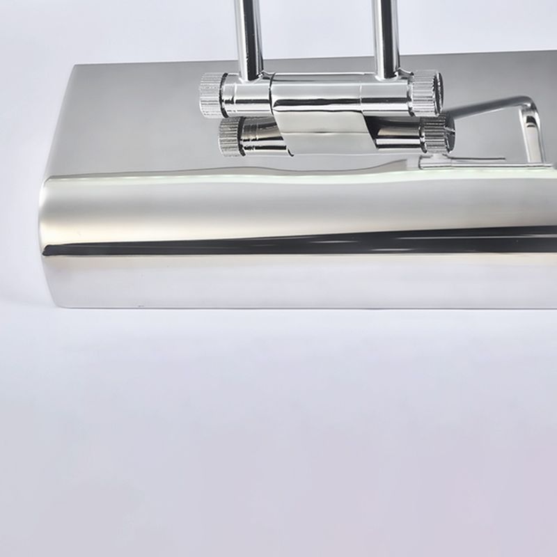 Luce di vanità moderna lineare Metal Mirror LED a 1 luce Light per bagno in argento