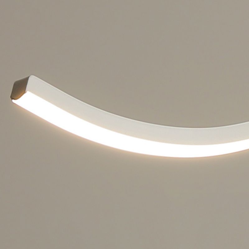 Single White Modernism Kitchen Island Lighting Unique Metallic Ceiling Light