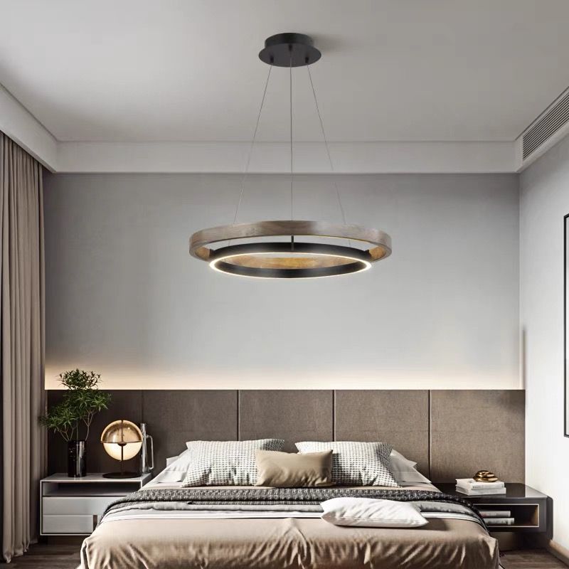 Metal Contemporary Style Chandelier Circle Hanging Light for Restaurant