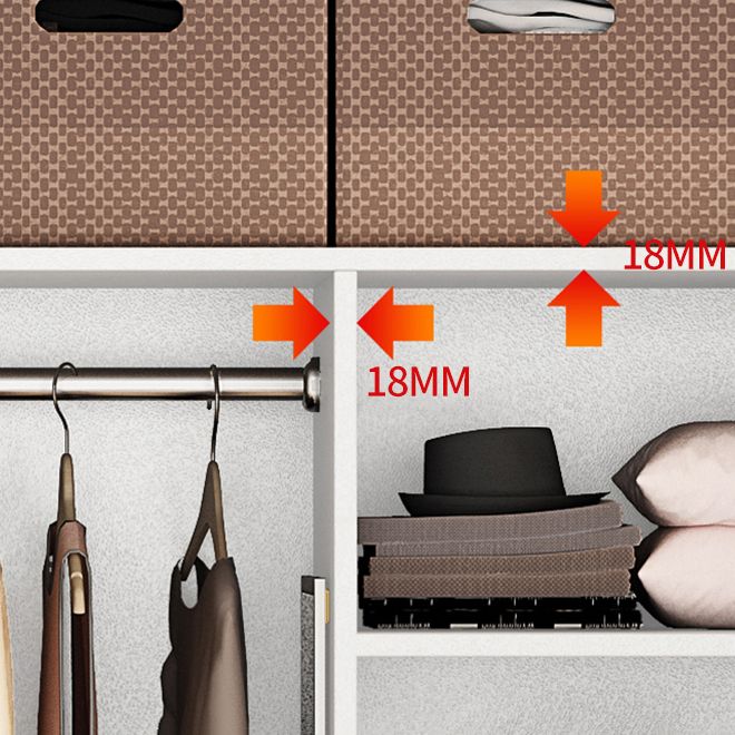 White Colour Wardrobe Wooden 1 Drawer Wardrobe Closet for Bedroom