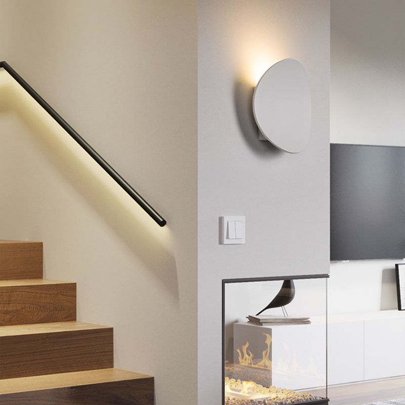 Metal Round Shade Wall Sconce Modern Style 1-Light Wall Mounted Light