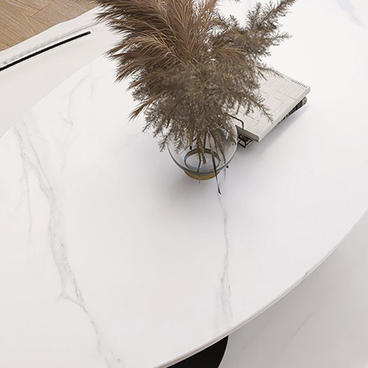 Glam Abstracts Cocktail Table Oval Coffee Cocktail Table for Living Room