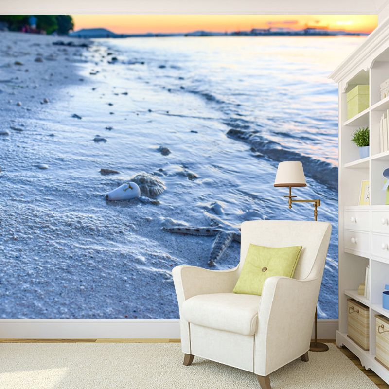 Blue Sea Wall Mural Moisture Resistant Wall Decoration for Bedroom Living Room