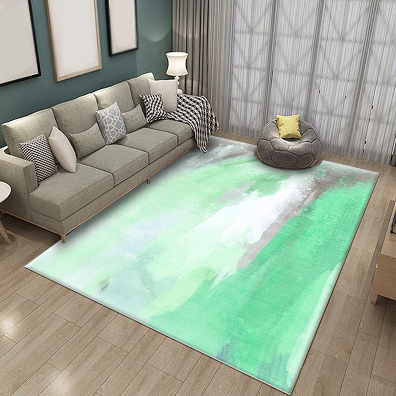 Funky Brushstroke Pattern Rug Multicolor Modernism Rug Polyester Pet Friendly Washable Non-Slip Area Rug for Bedroom