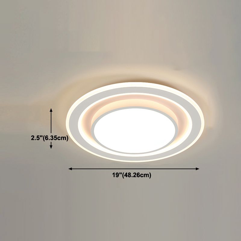 Plafonnier encastré de forme géométrique en métal, éclairage encastré moderne à 1 lumière en blanc