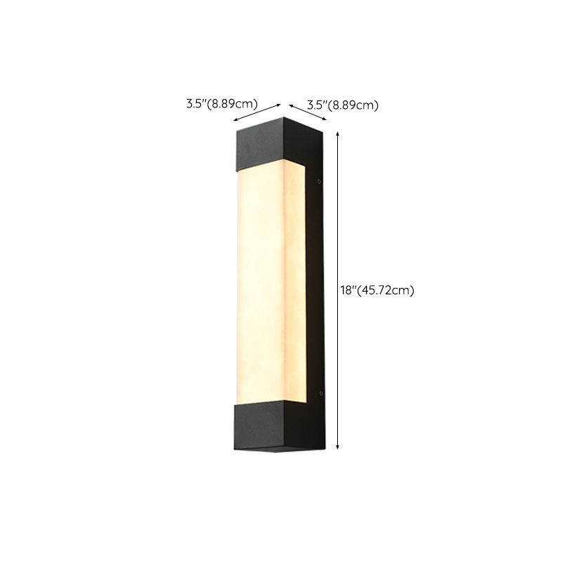 Rectangle Shade Wall Sconce Contemporary Outdoor Wall Light Fixture for Courtyard