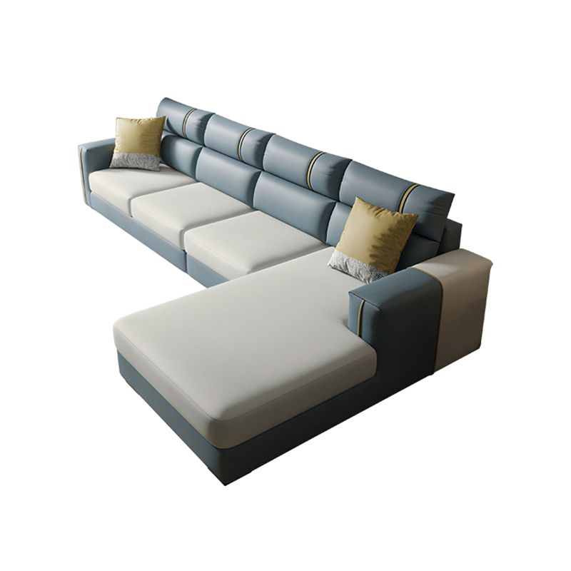 Contemporary L-Shape Sectional with Chaise and Recessed Arms