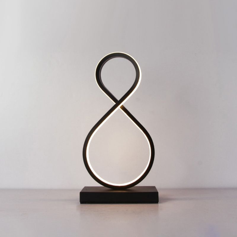 Aluminum Line Art Night Lighting Minimalism LED Accent Table Light for Living Room