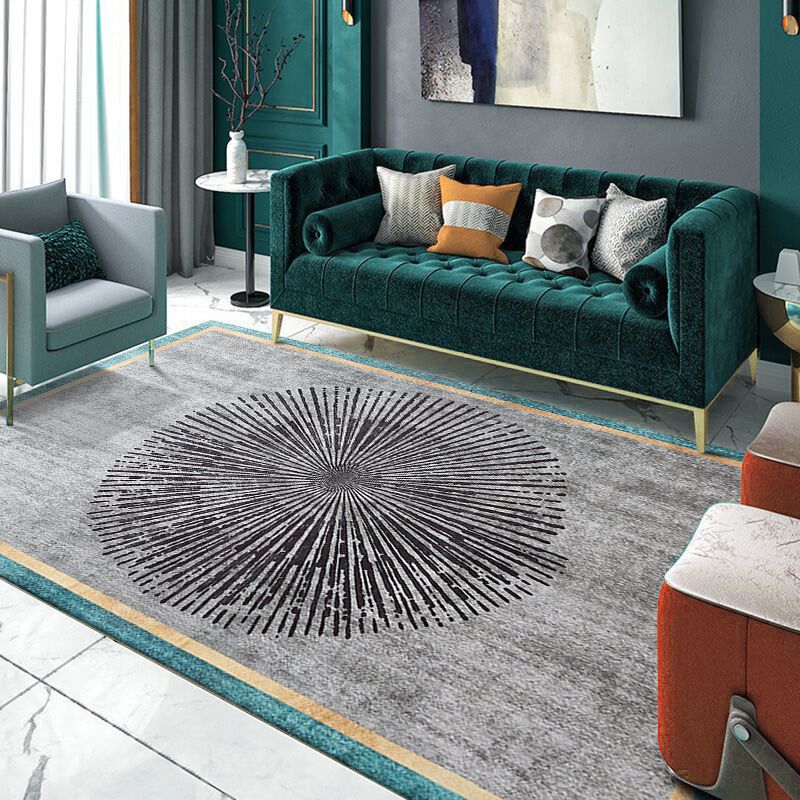 Contemporary Rug Abstract Pattern Creative Area Rug Polyester Anti-Slip Rug for Home Decor
