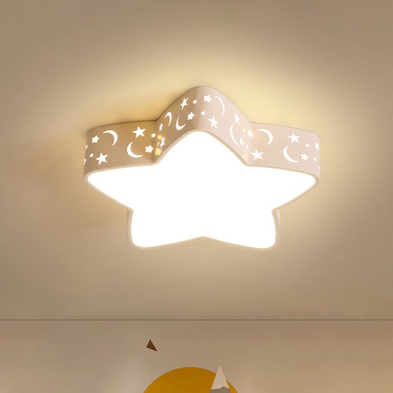 Star Flush Mount Ceiling Light Minimalism Metal LED Bedroom Flush Mounted Ceiling Light
