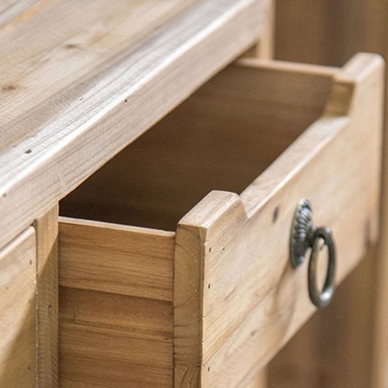 Traditional Solid Wood Display Cabinet in Nature for Living Room