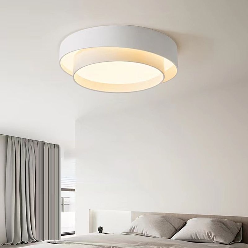 Round Ceiling Light White LED Ceiling Mount Light with Acrylic Shade for Bedroom