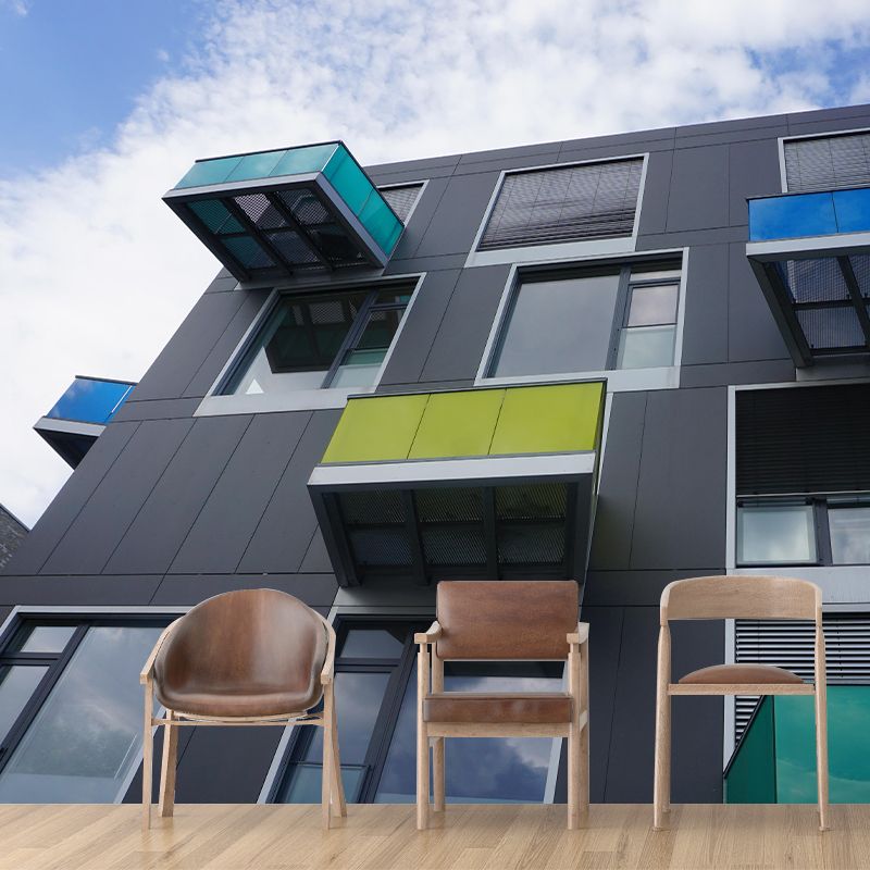 Contemporary Construction Mural Wallpaper Decorative Mildew Resistant for Decoration