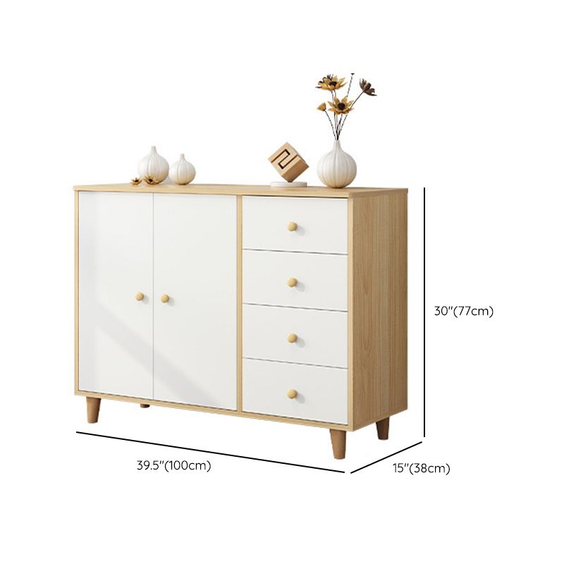 Contemporary Bedroom Storage Chest Engineered Wood Chest with Drawers