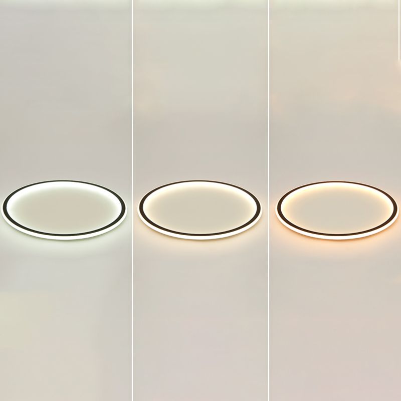 Plafonnier LED en aluminium noir, lampe moderne à montage encastré pour salon