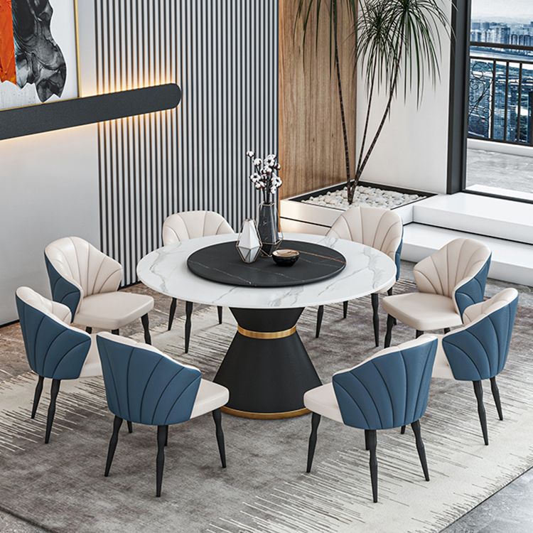 1/2/7/9 Pcs Metal Contemporary Dining Room Set with Round Table Dinette Set