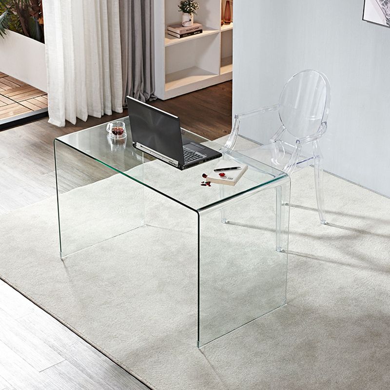 Sled Base Design Tempered Glass Black/clear Rectangular Coffee Table