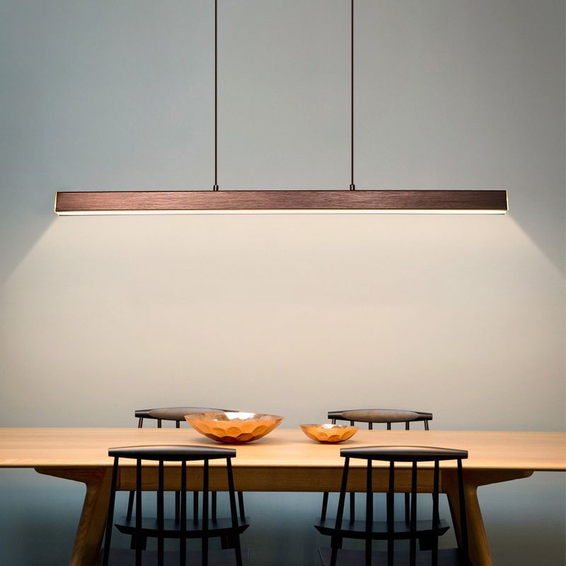 Modern Straight Island Light Aluminum LED Island Pendant for Dining Room