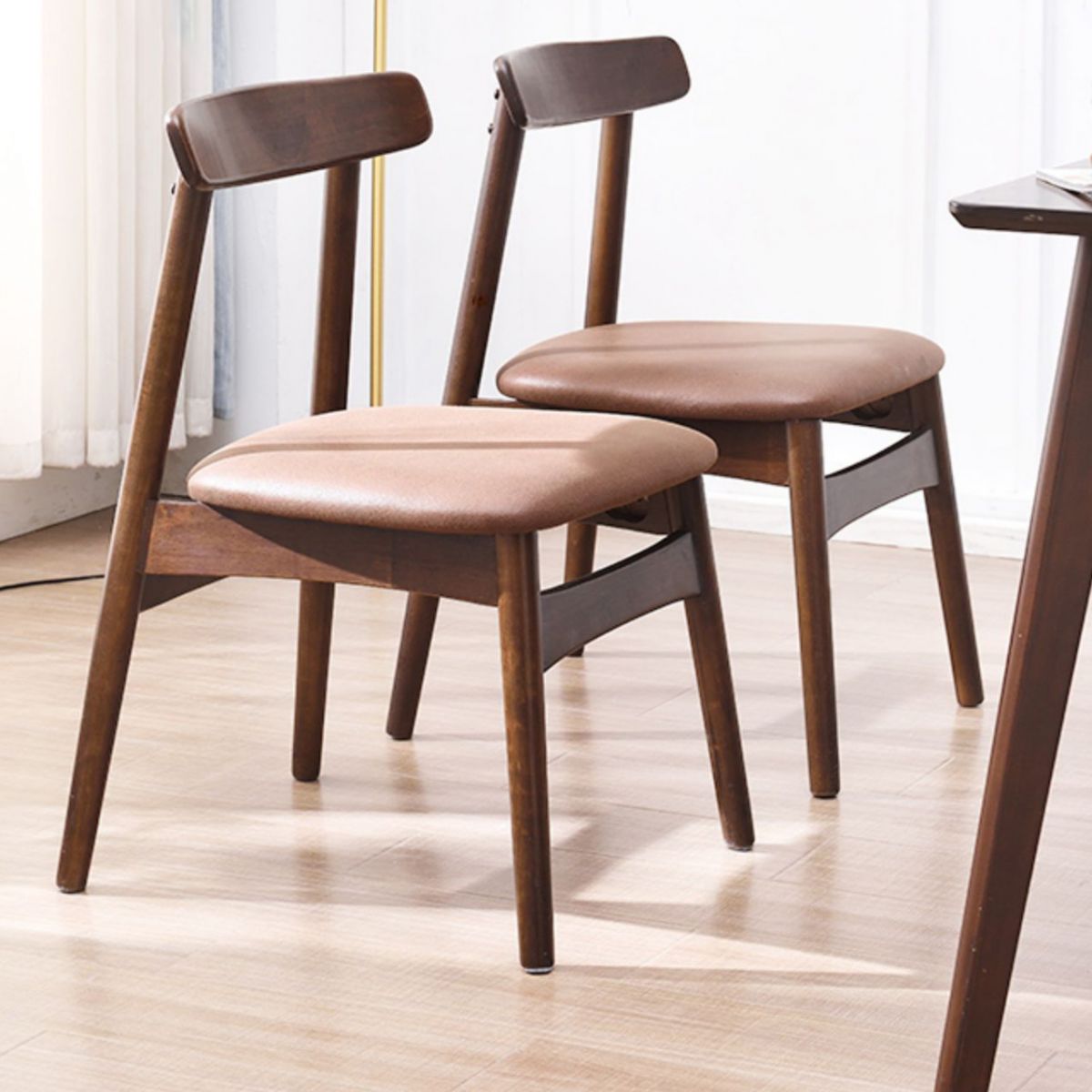 Chaise d'intérieur contemporaine à dossier ouvert en bois, chaise de salle à manger de 18 pouces de large