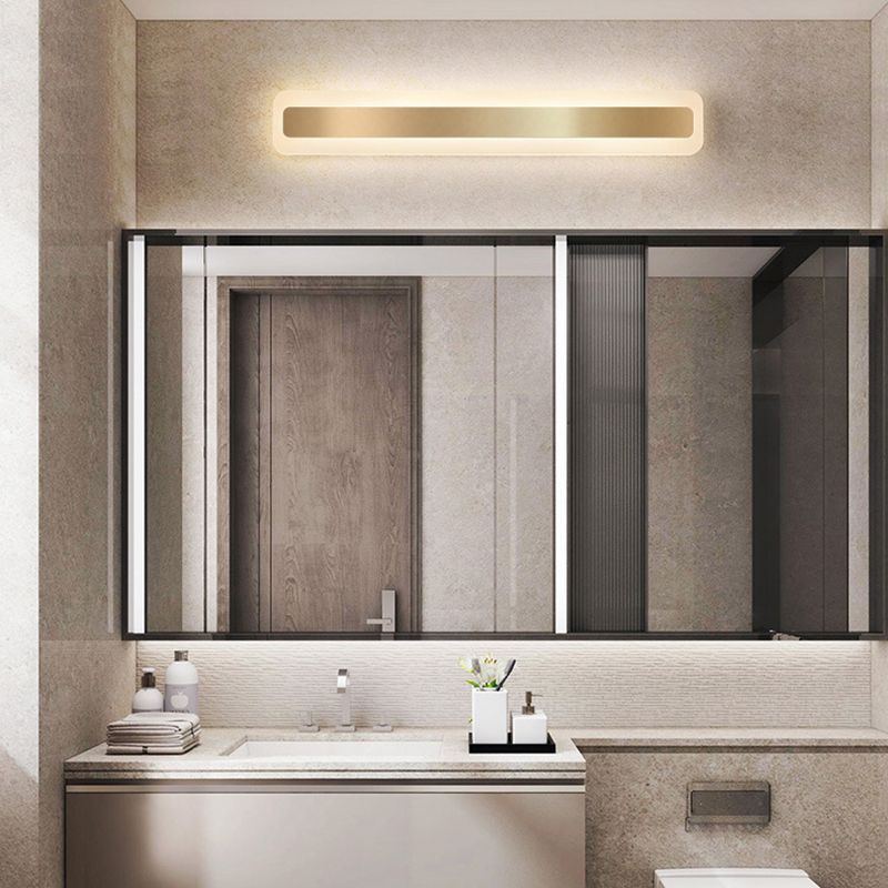 Style moderne simple 1-Light Linear Shade Mur Murce Mirror Murror Murning in Gold